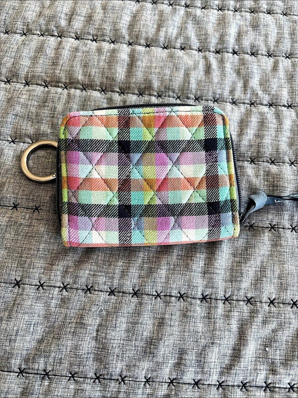 Vera Bradley Zip ID Case gingham plaid. NWOT